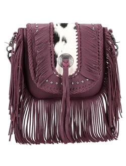 Genuine Leather Fringe Purse Western Crossbody Bag for Women