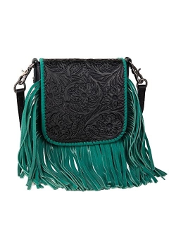 Genuine Leather Fringe Purse Western Crossbody Bag for Women