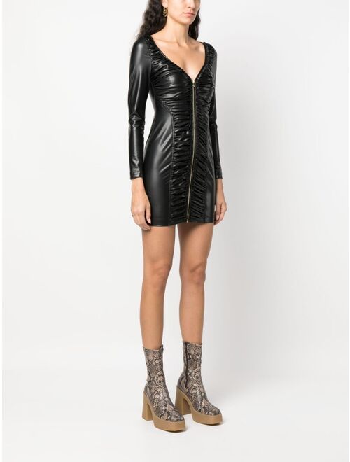 PINKO ruched faux-leather dress