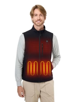 Men's Heated Softshell Vest with Battery Pack, Lightweight Soft Shell Heated Vest