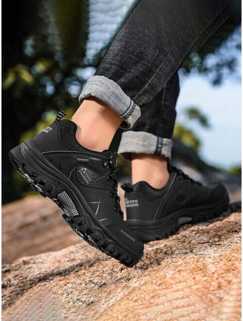 Men's Outdoor Sports, Hiking, Work, Casual, Waterproof, Anti-Slip, Wear-Resistant, Thick Bottom Trendy Shoes For Autumn & Winter