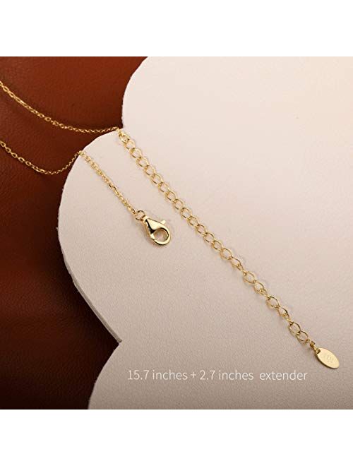 S.Leaf Moon Necklace Sterling Silver Dainty Moon Necklaces for Women Sterling Silver Necklace