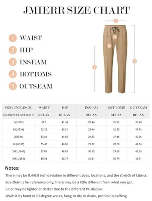 JMIERR Mens Casual Pants Drawstring Golf Pants Slim-Fit Track Jogging Sweatpants Pants Stretch Joggers Pants for Men