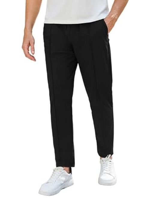 JMIERR Mens Casual Pants Drawstring Golf Pants Slim-Fit Track Jogging Sweatpants Pants Stretch Joggers Pants for Men