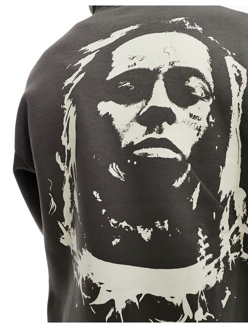 Pull&Bear Lil Wayne printed hoodie in black