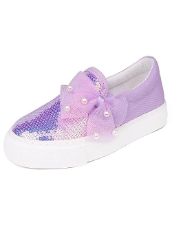 Toandon Toddler Kids Sparkle Sequins Glitter Sneakers Age 2-10