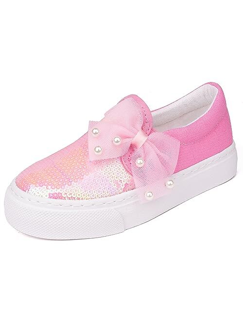 Toandon Toddler Kids Sparkle Sequins Glitter Sneakers Age 2-10