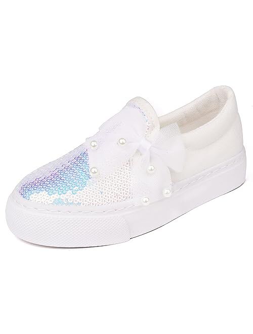 Toandon Toddler Kids Sparkle Sequins Glitter Sneakers Age 2-10