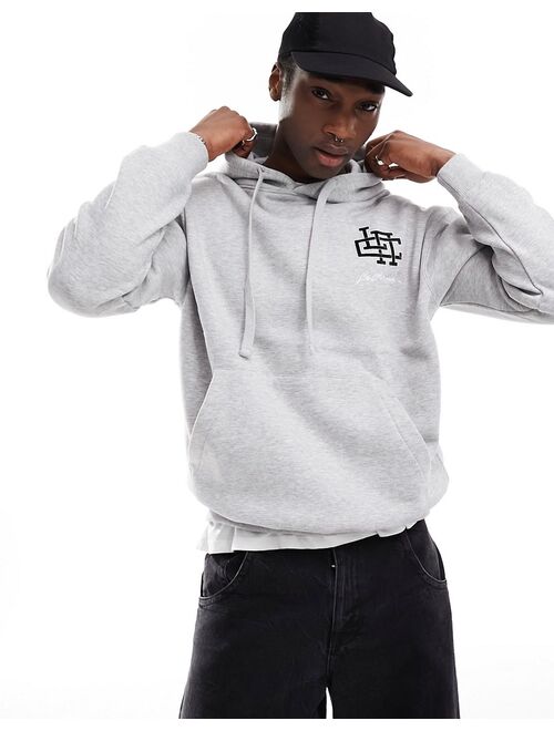 Pull&Bear Los Angeles printed hoodie in gray