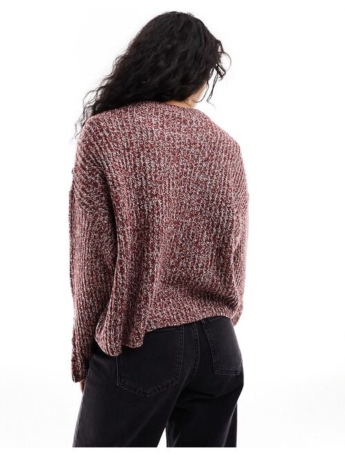 Pull&Bear salt & pepper knit sweater in burgundy