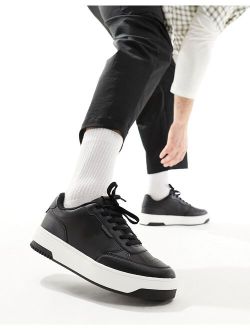 chunky ridged sole sneakers in black