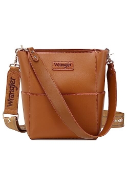 Wrangler Bucket Handbags for Women Crossbody Shoulder Purse with Organizer Insert