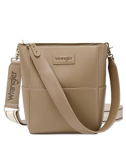 Wrangler Bucket Handbags for Women Crossbody Shoulder Purse with Organizer Insert