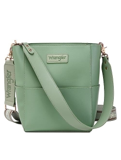 Wrangler Bucket Handbags for Women Crossbody Shoulder Purse with Organizer Insert