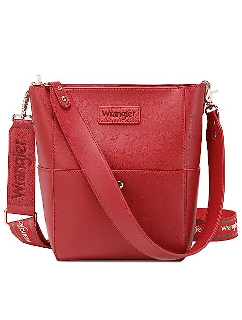 Montana West Wrangler Bucket Handbags for Women Crossbody Shoulder Purse with Organizer Insert