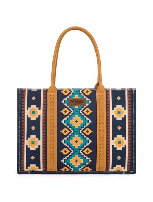 Montana West Wrangler Tote Bag for Women Boho Aztec Purses with Signature Guitar Strap Fall Collection