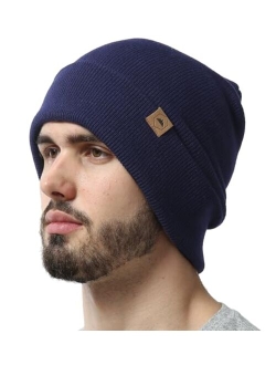 Tough Headwear Winter Beanie Knit Hat for Men & Women - Daily Knit Ribbed Cap - Warm & Soft Stylish Toboggan Skull Caps for Cold Weather