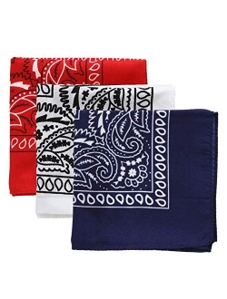 Tough Headwear Large Bandana Handkerchief - Head Bandannas for Men & Women - Cowboy Bandana Packs - Paisley Bandana Set