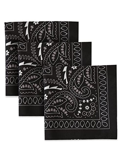 Tough Headwear Large Bandana Handkerchief - Head Bandannas for Men & Women - Cowboy Bandana Packs - Paisley Bandana Set