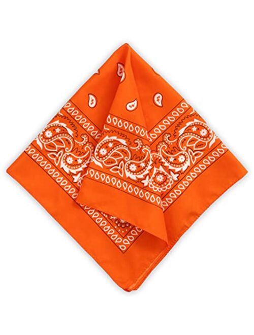 Tough Headwear Large Bandana Handkerchief - Head Bandannas for Men & Women - Cowboy Bandana Packs - Paisley Bandana Set