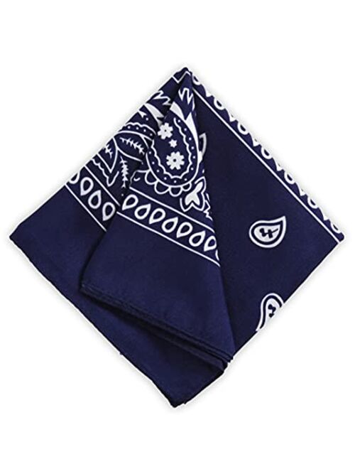 Tough Headwear Large Bandana Handkerchief - Head Bandannas for Men & Women - Cowboy Bandana Packs - Paisley Bandana Set