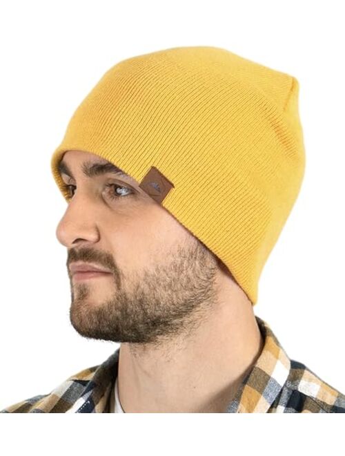 Tough Headwear Knit Beanie Winter Hat for Men and Women-Toboggan Cap for Cold Weather - Warm Ribbed Stocking Hat, Skate Cap