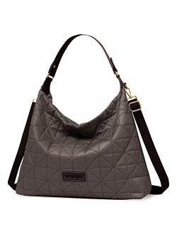 Wrangler Quilted Hobo Purses and Handbags for Women Shoulder Crossbody Bags