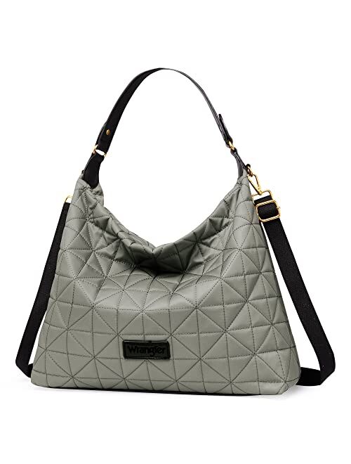 Montana West Wrangler Quilted Hobo Purses and Handbags for Women Shoulder Crossbody Bags