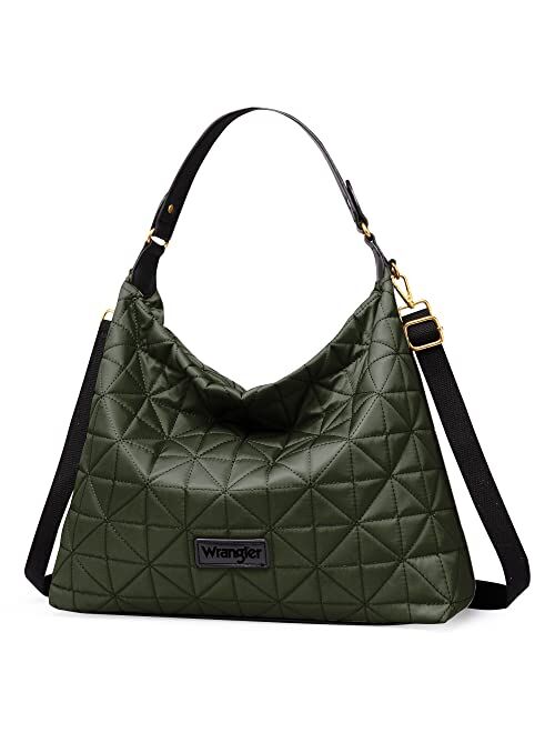 Montana West Wrangler Quilted Hobo Purses and Handbags for Women Shoulder Crossbody Bags