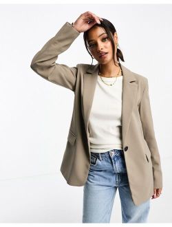 oversized blazer in taupe brown