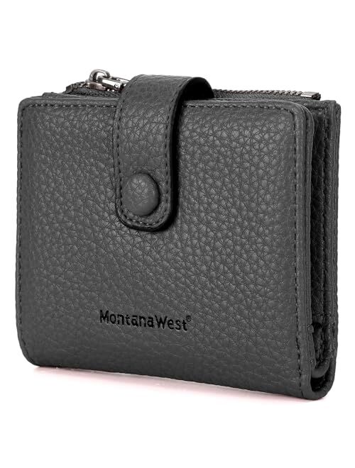 Montana West Women's Wallet Slim Bifold Card Holder RFID Blocking with Zipper Coin Pocket MWC-W804BR