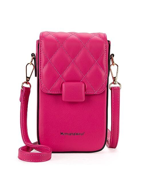 Montana West Cell Phone Purse Small Crossbody Bags for Women Mini Cellphone Wallet Bag with RFID Blocking Credit Card Slots