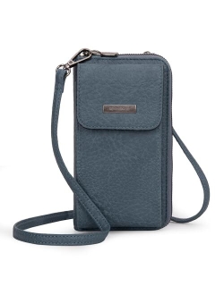 Crossbody Wallet for Women Dual Zipper Compartment Cluth Purse