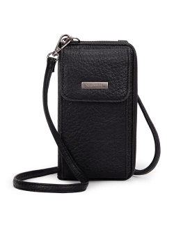 Crossbody Wallet for Women Dual Zipper Compartment Cluth Purse