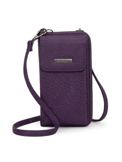 Crossbody Wallet for Women Dual Zipper Compartment Cluth Purse