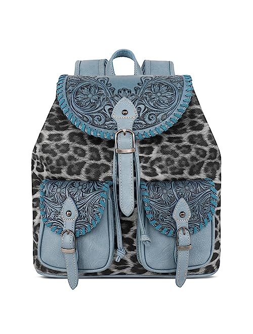 Montana West Western Tooled Collection Backpack Large Travel Western Backpack for Women MW1173-9110BL