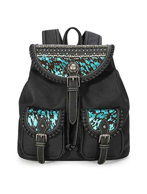 Montana West Western Tooled Collection Backpack Large Travel Western Backpack for Women MW1173-9110BL