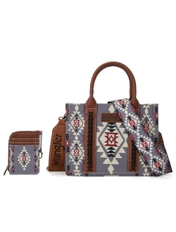 Wrangler Aztec Tote Bag for Women Boho Shoulder Purses and Handbags Set