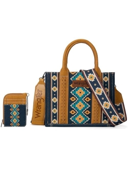 Wrangler Aztec Tote Bag for Women Boho Shoulder Purses and Handbags Set