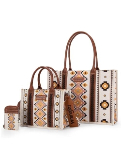 Wrangler Aztec Tote Bag for Women Boho Shoulder Purses and Handbags Set