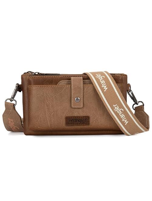 Montana West Wrangler Crossbody Bags for Women Multi-function Card Wallet with Double Layer Purse