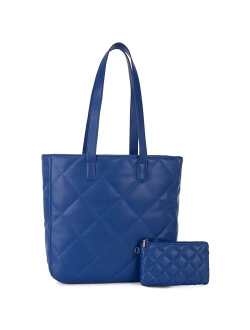 Quilted Shoulder Tote Bag for Women With 2PCS Purse Set