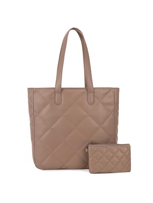 Montana West Quilted Shoulder Tote Bag for Women With 2PCS Purse Set