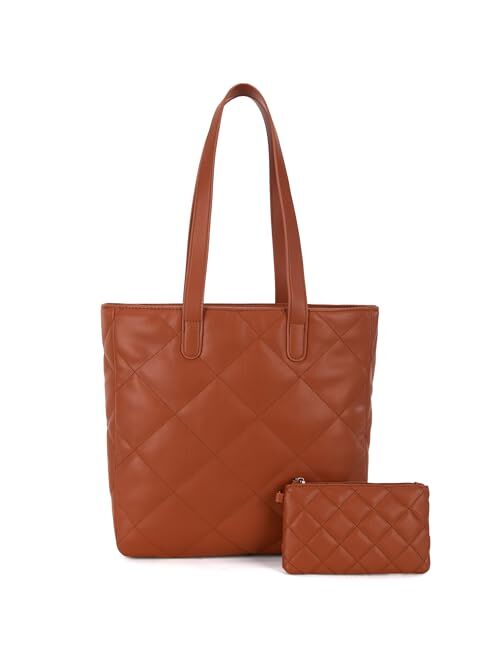 Montana West Quilted Shoulder Tote Bag for Women With 2PCS Purse Set