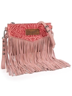 Wrangler Clutch Wristlet Fringe Purse Western Crossbody Bags for Women