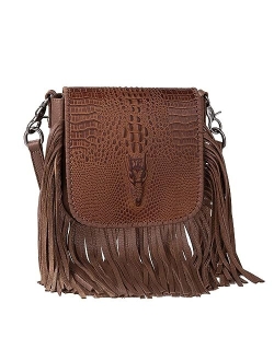 Crossbody Bag Western Purses for Women Genuine Leather Fringe Handbag Western Gifts for Women