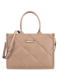 Puffy Tote Bag for Women Quilted Handbag Ladies Satchel