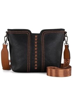 Crossbody bags for Women Cross Body Purses Small Shoulder Handbags with Wide Guitar Strap