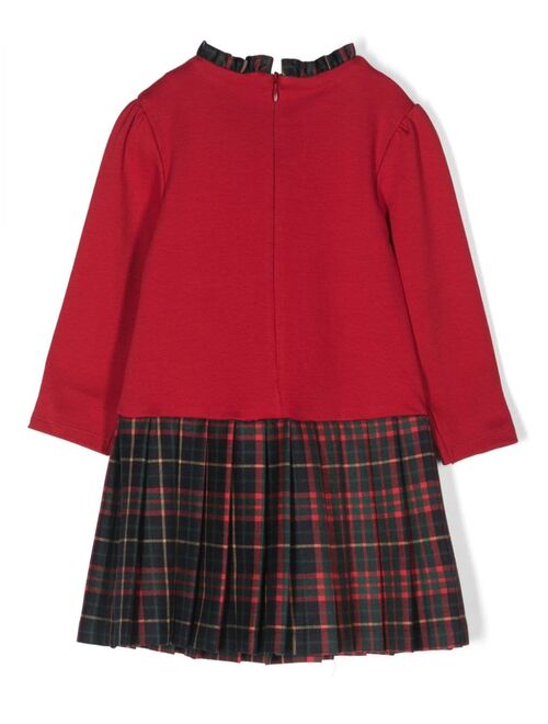 Patachou contrasting-trim tartan-pattern dress