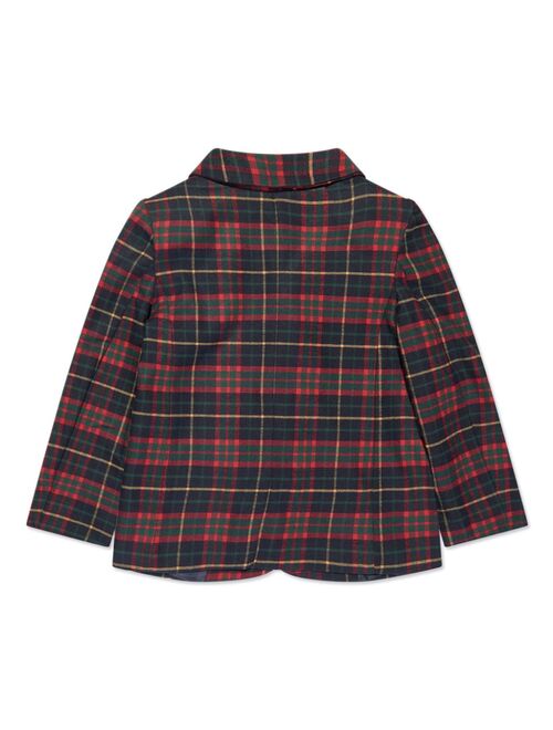 Patachou tartan-check notched-collar shirt